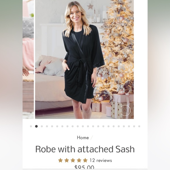 Women’s black bamboo robe. New with tags. - Picture 4 of 5